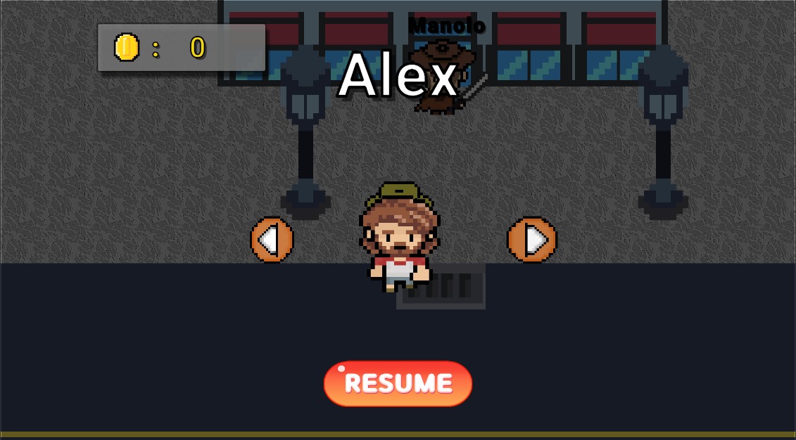 Selector de personaje: Alex